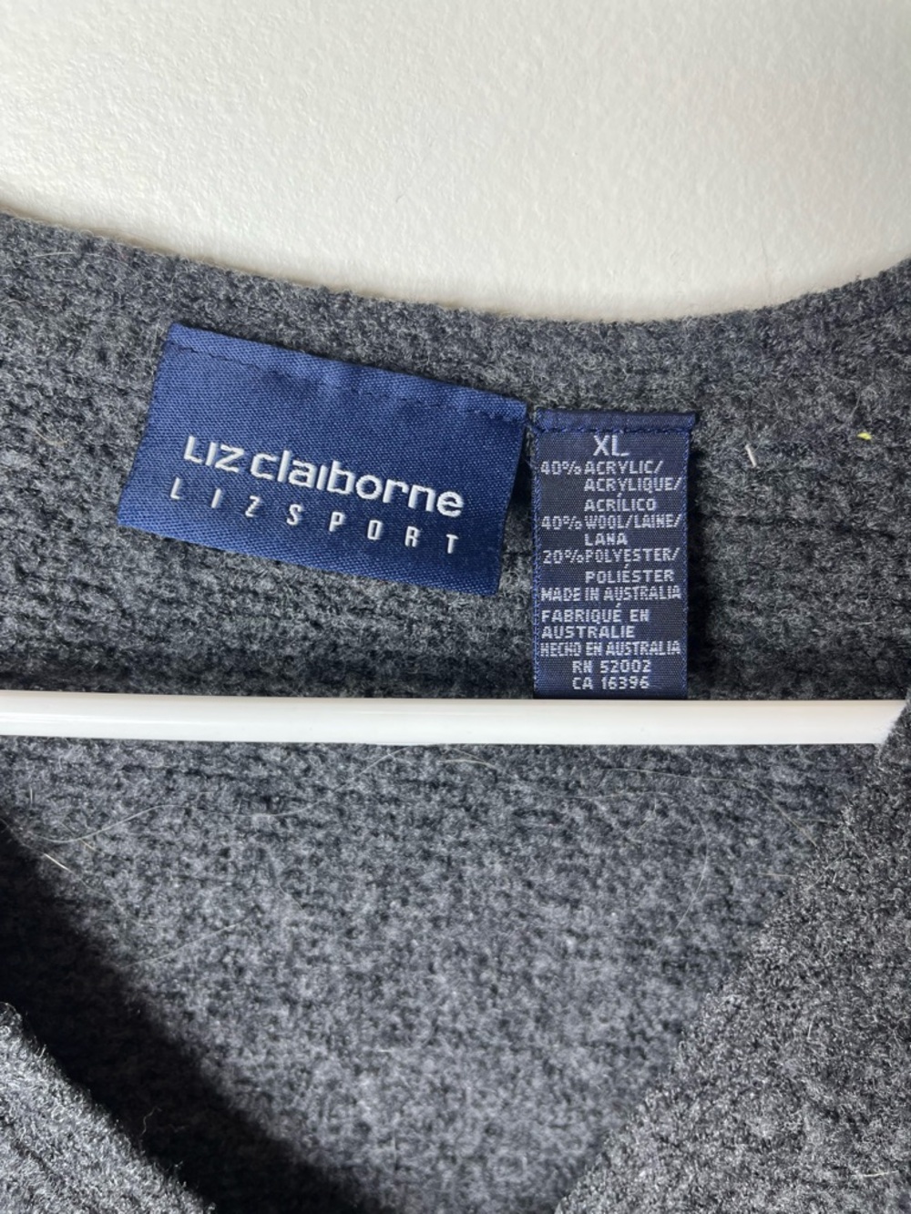 Liz Claiborne Gray Cozy Single-Button Cardigan Wool Blend - Picture 4 of 6